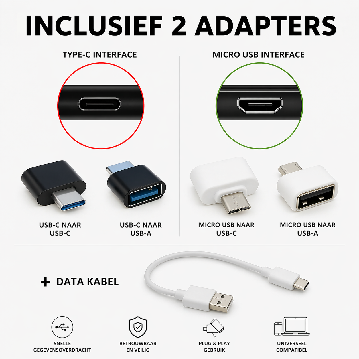 4TB Externe SSD Schijf – Plug & Play – USB 3.0 & USB-C – Universeel