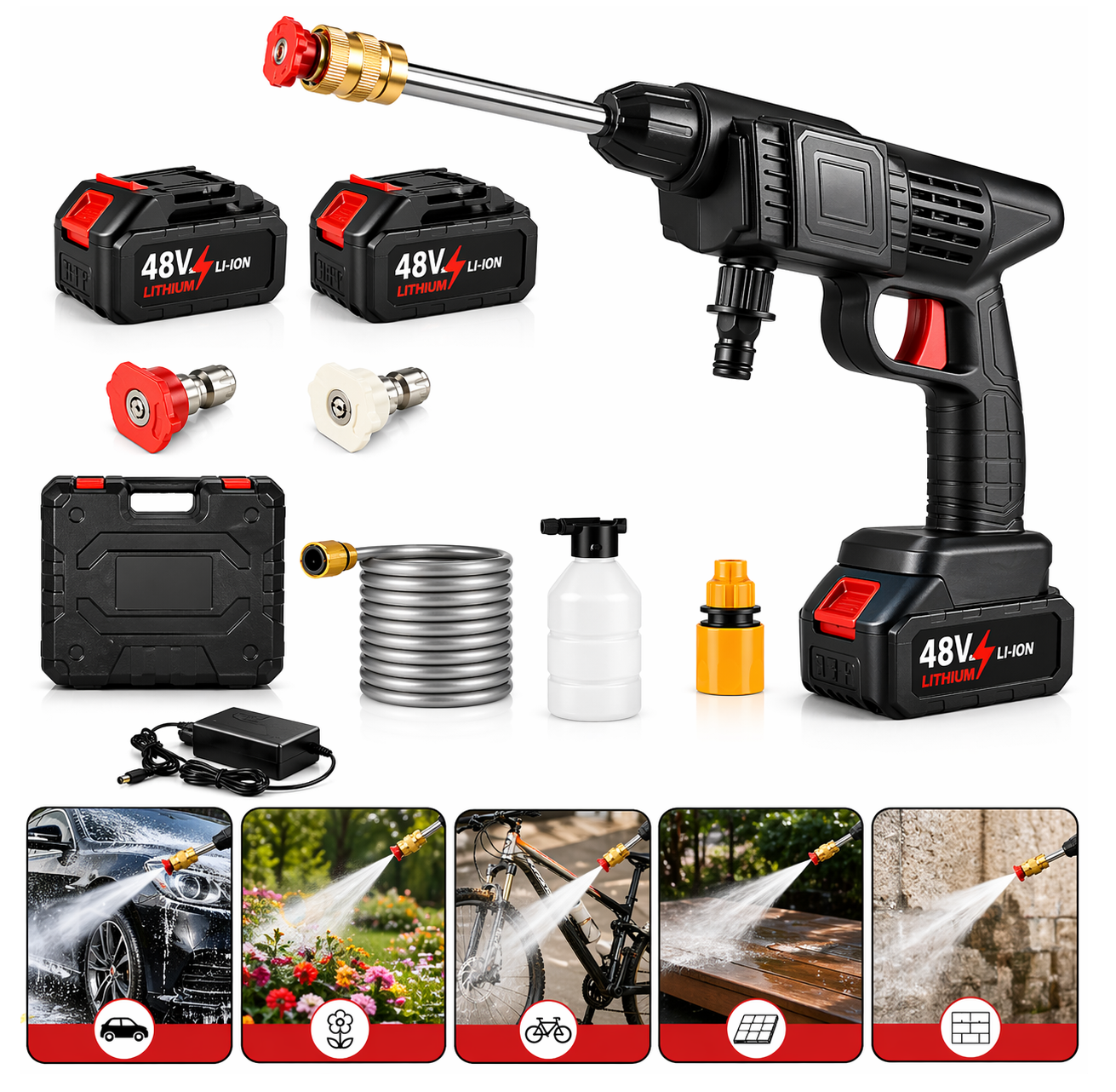 Baxila Accu Hogedrukreiniger 48V – Draadloos 30 Bar – 2 x accu met oplader